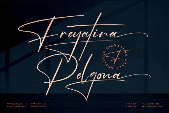 Freyatina Pelgona: A Luxurious Handwritten Font for Web